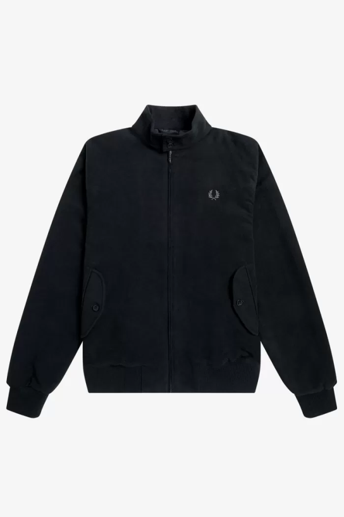 Fred Perry Moleskin Harrington Men’s Jackets Black | TDMKL3285