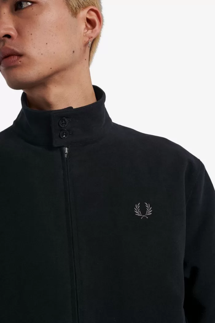 Fred Perry Moleskin Harrington Men’s Jackets Black | TDMKL3285