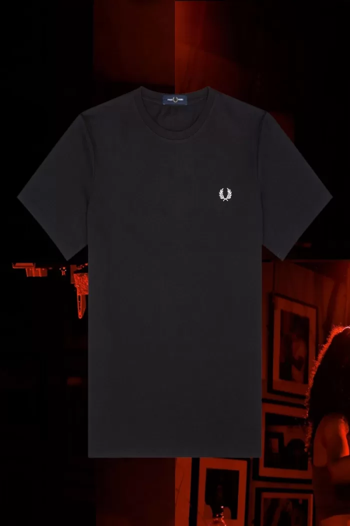 Fred Perry Munich Ringer Men’s T-Shirt Black | TRCWX5430