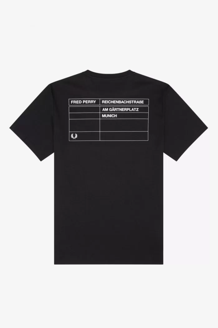 Fred Perry Munich Ringer Men’s T-Shirt Black | TRCWX5430