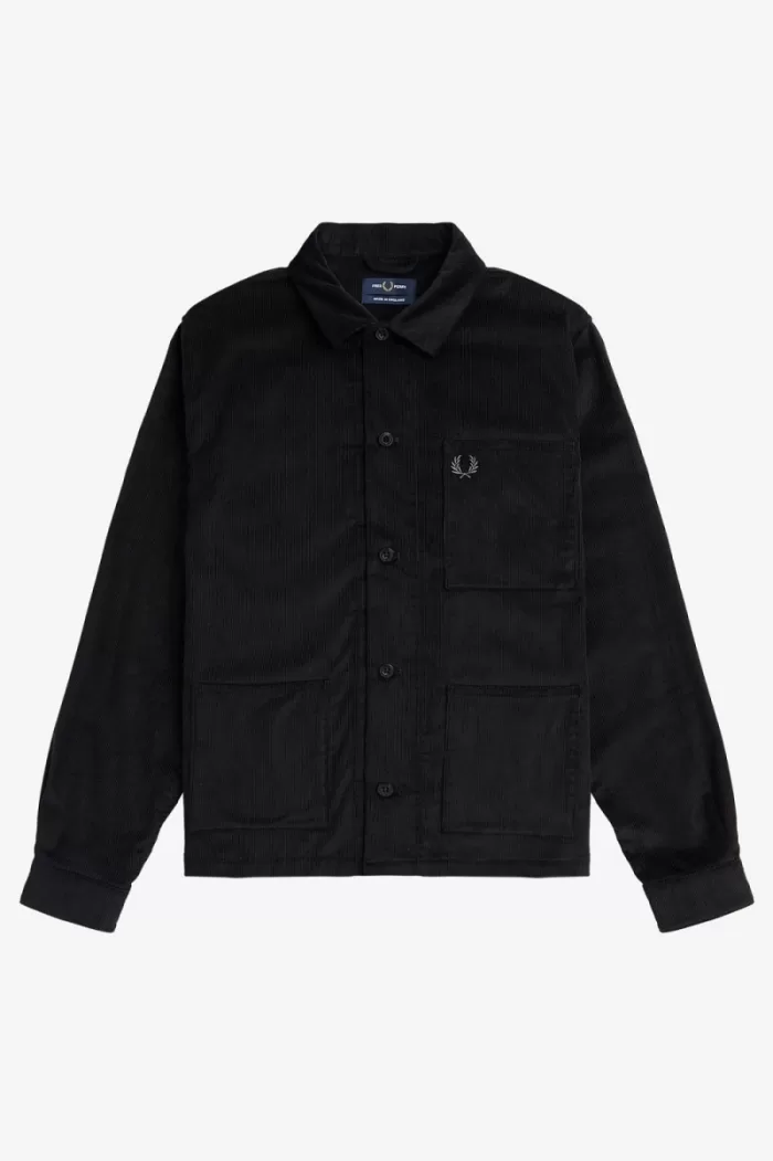 Fred Perry Needlecord Men’s Shirt Black | UHXCI4923