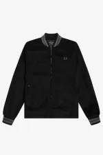 Fred Perry Needlecord Tennis Bomber Men’s Jackets Black | RDBGN1509