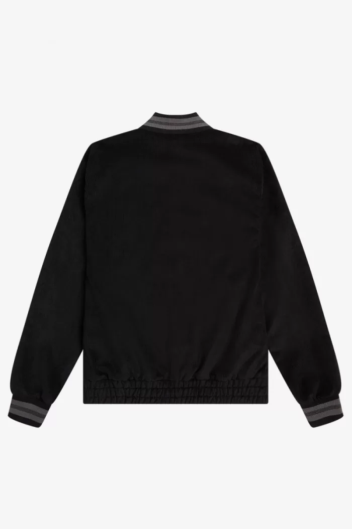 Fred Perry Needlecord Tennis Bomber Men’s Jackets Black | RDBGN1509