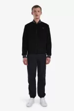 Fred Perry Needlecord Tennis Bomber Men’s Jackets Black | RDBGN1509