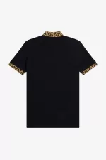 Fred Perry Noongoons Leopard Print Men’s Polo Shirt Black | OIHUA3671