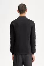 Fred Perry Noongoons Long Sleeve Graphic Men’s Polo Shirt Black | AIRVU3176