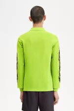 Fred Perry Noongoons Long Sleeve Graphic Men’s Polo Shirt Lime Green | HZUFJ4860