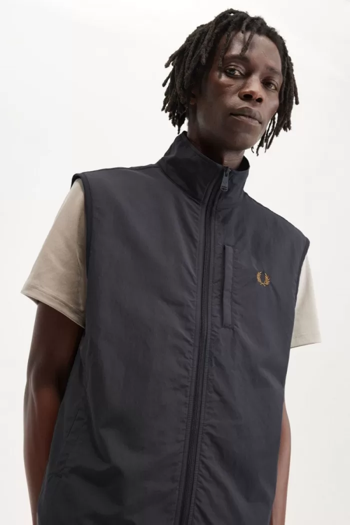 Fred Perry Nylon Men’s Vest Anchor Grey | UJWNT1736