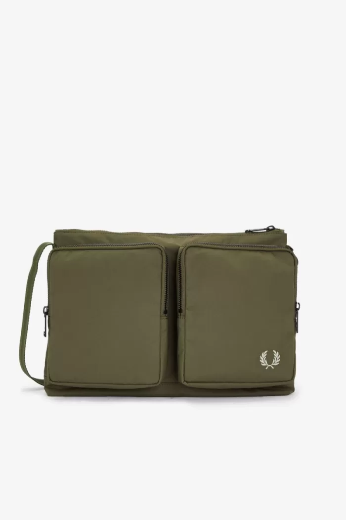 Fred Perry Nylon Pocket Side Men’s Bags Uniform Green Warm Grey | EGLSA6240