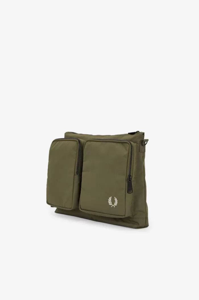 Fred Perry Nylon Pocket Side Men’s Bags Uniform Green Warm Grey | EGLSA6240