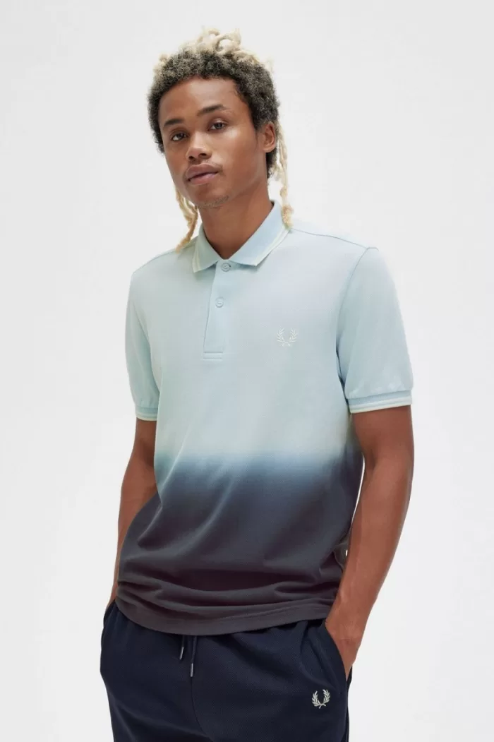 Fred Perry Ombre Men’s Shirt Light Aqua | DOBHR6518