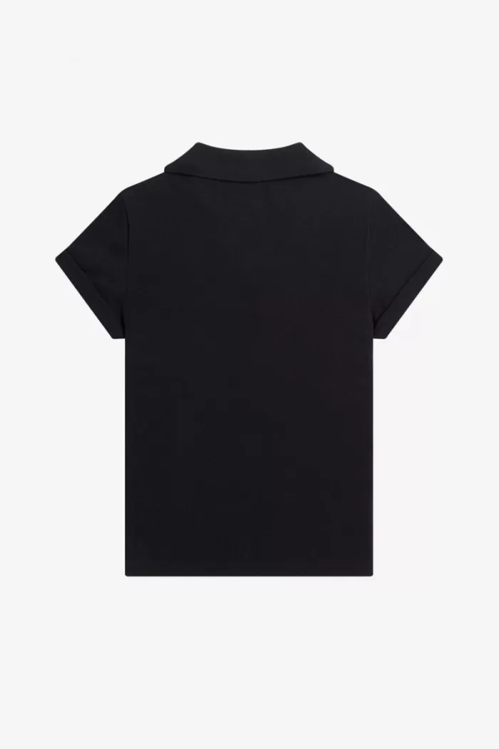 Fred Perry Open-Collar Piqué Women’s Polo Shirt Black | LTIYA0913