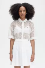 Fred Perry Open-Knit Women’s Shirt Snow White | UGVMT6751