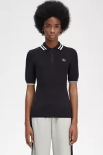 Fred Perry Open-Knitted Women’s Shirt Black | JNCRH0821