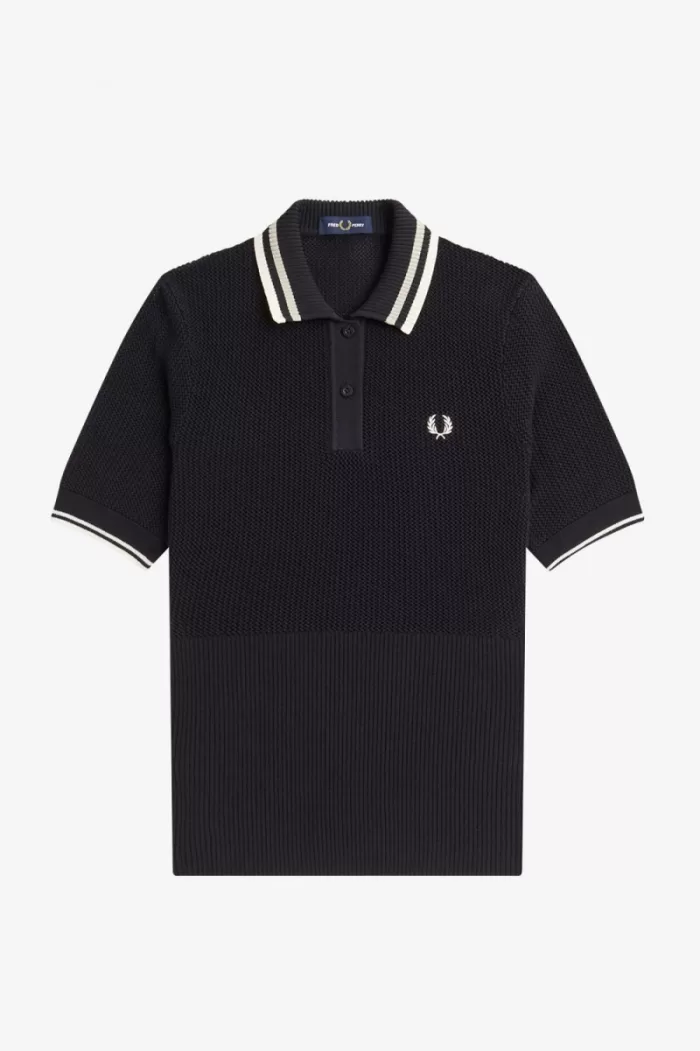 Fred Perry Open-Knitted Women’s Shirt Black | JNCRH0821