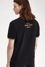 Fred Perry Osaka M12 Men’s Polo Shirt Black Champagne | QDHTN6709