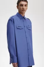 Fred Perry Oversized Utility Men’s Shirt Royal Blue | OJXYW4906