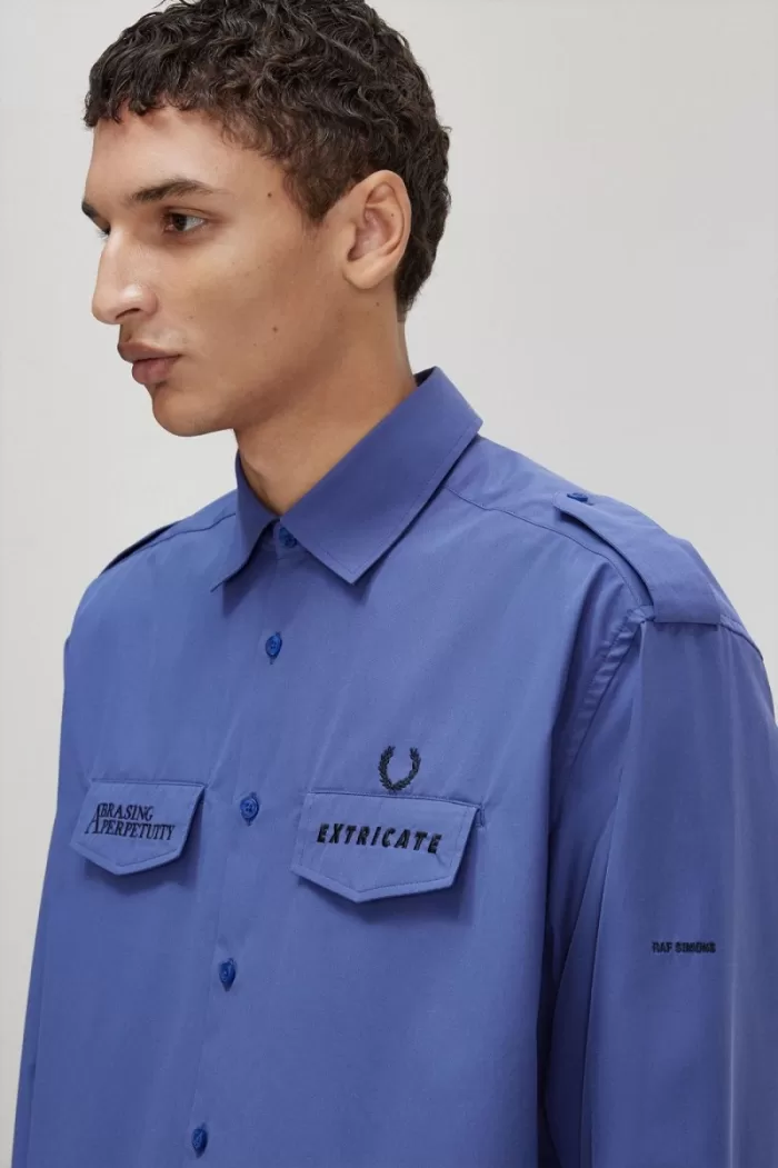 Fred Perry Oversized Utility Men’s Shirt Royal Blue | OJXYW4906