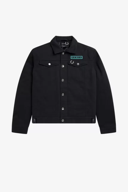 Fred Perry Padded Denim Men’s Jackets Black | VTFIZ4372