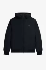 Fred Perry Padded Hooded Brentham Men’s Jackets Black Gunmetal | JWNPS2461