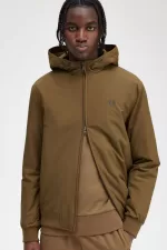 Fred Perry Padded Hooded Brentham Men’s Jackets Brown | LRJGA2139