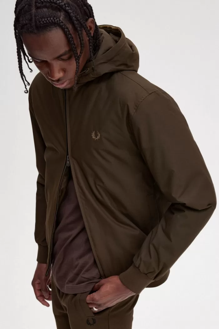 Fred Perry Padded Hooded Brentham Men’s Jackets Burnt Tobacco | RLZFI3789