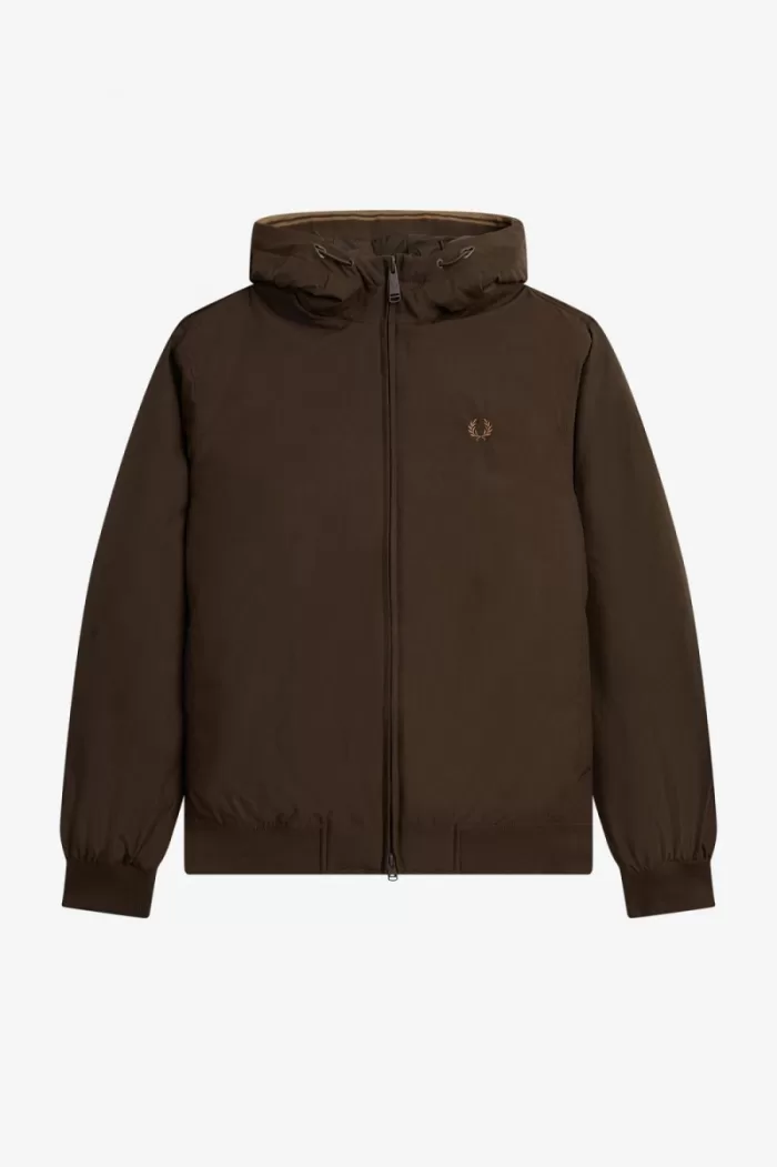 Fred Perry Padded Hooded Brentham Men’s Jackets Burnt Tobacco | RLZFI3789