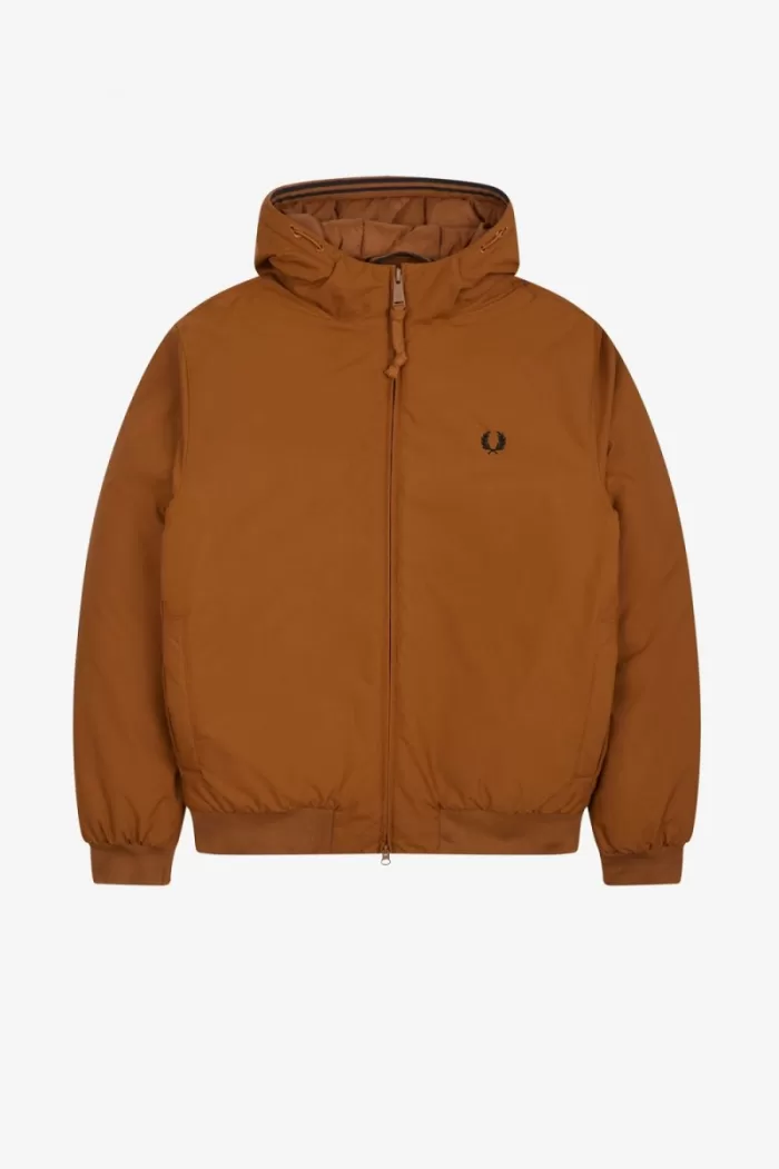 Fred Perry Padded Hooded Brentham Men’s Jackets Dark Coffee | MJPNT9675