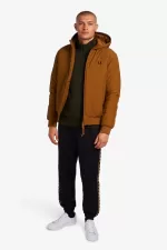 Fred Perry Padded Hooded Brentham Men’s Jackets Dark Coffee | MJPNT9675