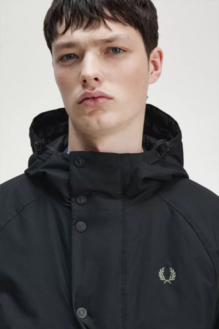 Fred Perry Padded Zip Through Men’s Jackets Black | XBSJE4527