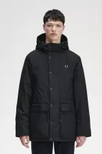 Fred Perry Padded Zip Through Men’s Jackets Black | XBSJE4527