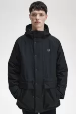 Fred Perry Padded Zip Through Men’s Jackets Black | XBSJE4527