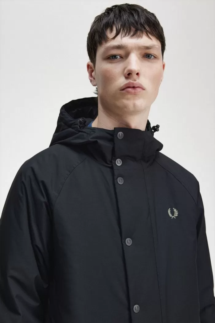 Fred Perry Padded Zip Through Men’s Jackets Black | XBSJE4527