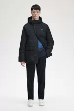 Fred Perry Padded Zip Through Men’s Jackets Black | XBSJE4527