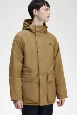 Fred Perry Padded Zip Through Men’s Jackets Brown | ZXTHJ9012