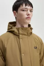 Fred Perry Padded Zip Through Men’s Jackets Brown | ZXTHJ9012