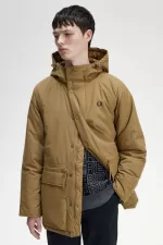 Fred Perry Padded Zip Through Men’s Jackets Brown | ZXTHJ9012