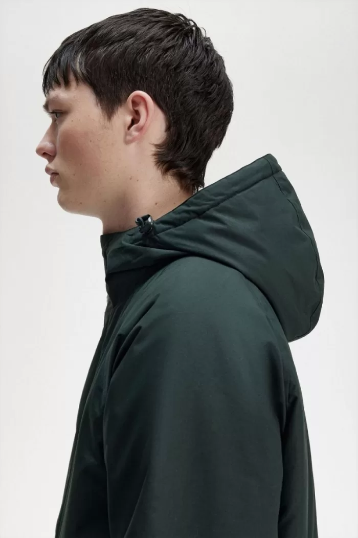 Fred Perry Padded Zip Through Men’s Jackets Night Green | JVBXT3651