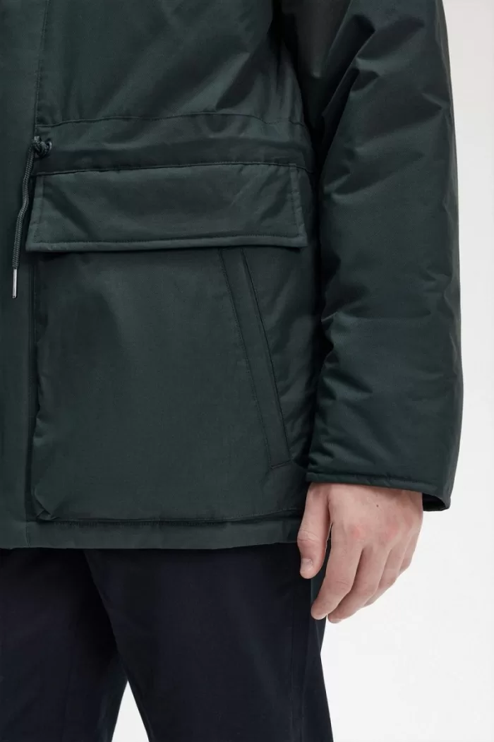 Fred Perry Padded Zip Through Men’s Jackets Night Green | JVBXT3651