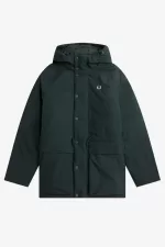 Fred Perry Padded Zip Through Men’s Jackets Night Green | JVBXT3651