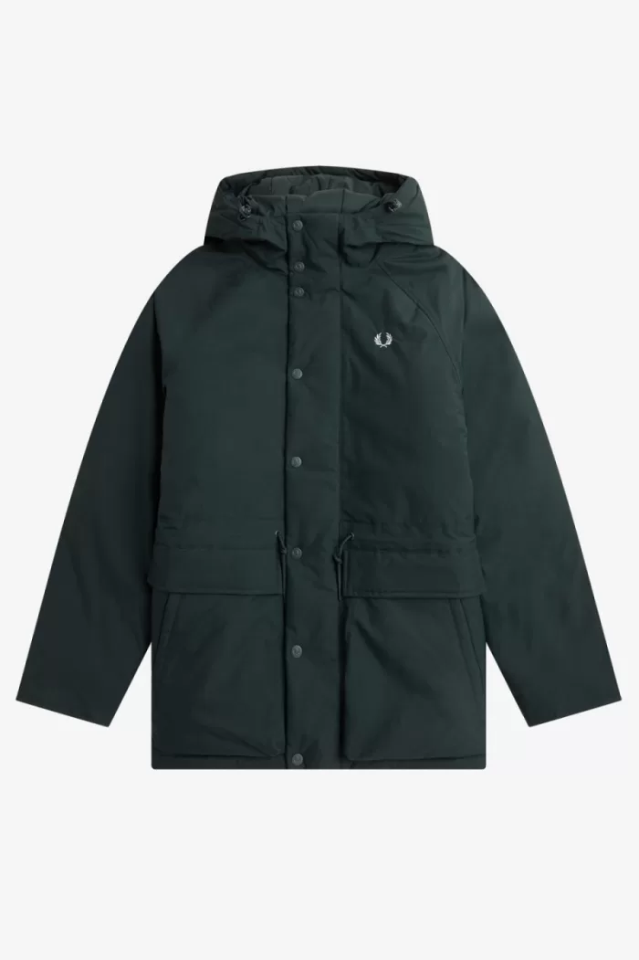 Fred Perry Padded Zip Through Men’s Jackets Night Green | JVBXT3651