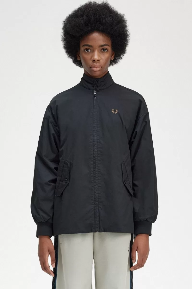 Fred Perry Padded Zip Through Womens Jackets Black YTNVX5391 - Fred Perry Padded Zip-Through Women's Jackets Black | YTNVX5391