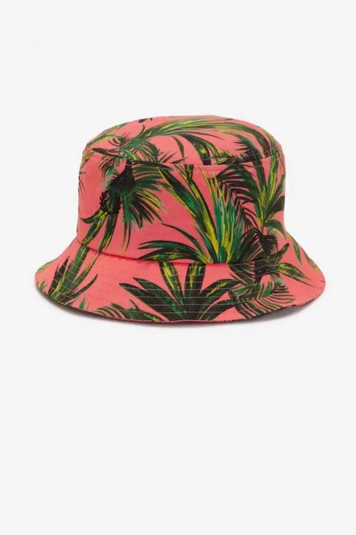 Fred Perry Palm Print Bucket Women’s Hats Coral Heat | SLIYO5276