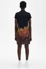 Fred Perry Palm Print Piqué Women’s Dress Black | AGOWR8546