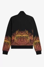 Fred Perry Palm Print Track Women’s Jackets Black | CQAIW1926