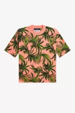 Fred Perry Palm Print Women’s Jumper Coral Heat | HFKNR9205