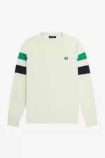 Fred Perry Panelled Sleeve Long Sleeve Men’s T-Shirt Beige | JNARP1234