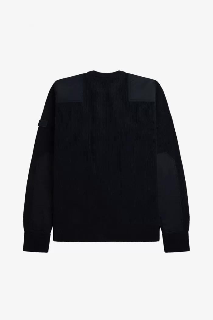 Fred Perry Patch Detail Men’s Jumper Black | XVBGU2853