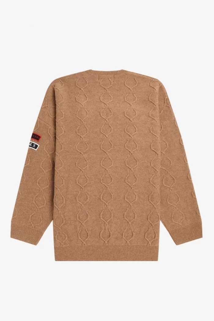 Fred Perry Patch Detail Oversized Men’s Jumper Green | KWSTR1925