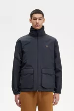 Fred Perry Patch Pocket Zip Through Men’s Jackets Navy | SLMQK9238